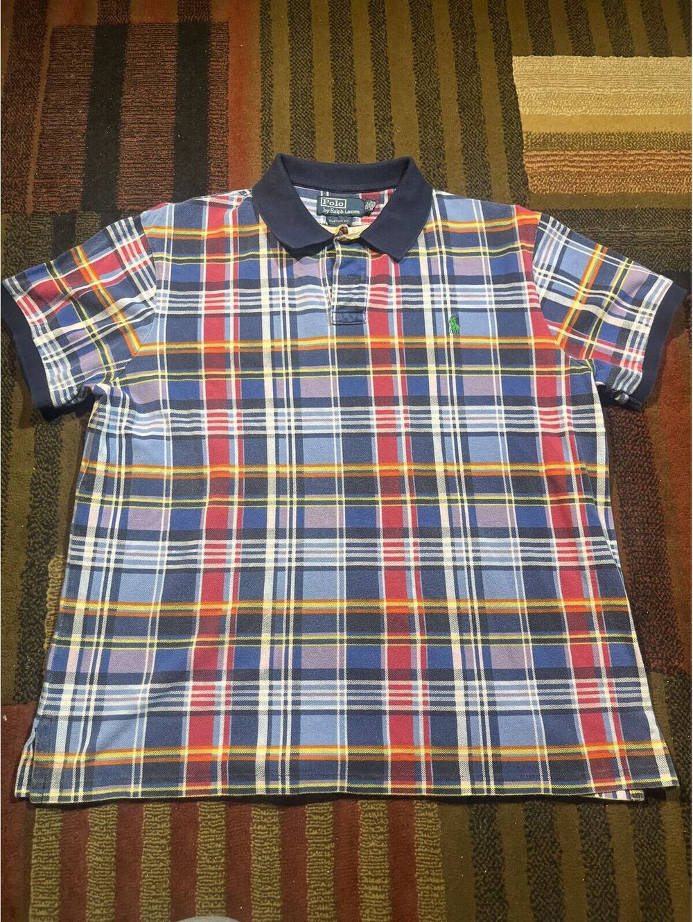 Polo Ralph Lauren Custom Fit Plaid Polo Shirt XL Multicolor